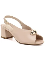 Dámské béžové sandály na podpatku Sergio model 22121896 - LEONE