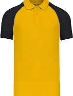 Kariban K 226 Baseballové piqué polo 20.K226 yellow/light grey/black