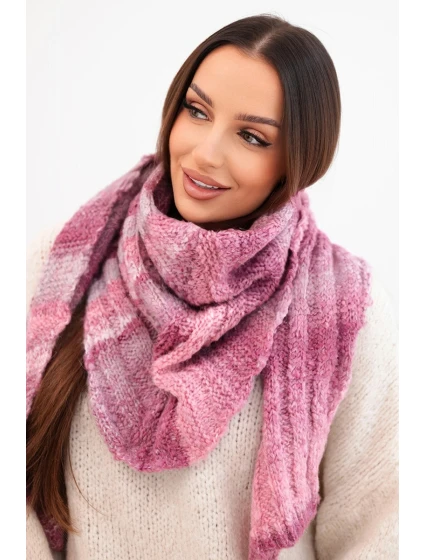 Dámský měkký a teplý vlněný šátek v  tmavě růžový model 21877995 - K-Fashion