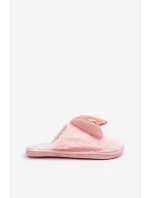 Dámské Pantofle S Kožíškem A Mašlí Růžové model 21681847 - Boto Dámské Pantofle S Kožíškem A Mašlí Růžové model 21681847 - Boto