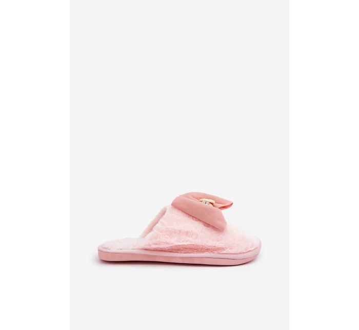 Dámské Pantofle S Kožíškem A Mašlí Růžové model 21681847 - Boto Dámské Pantofle S Kožíškem A Mašlí Růžové model 21681847 - Boto