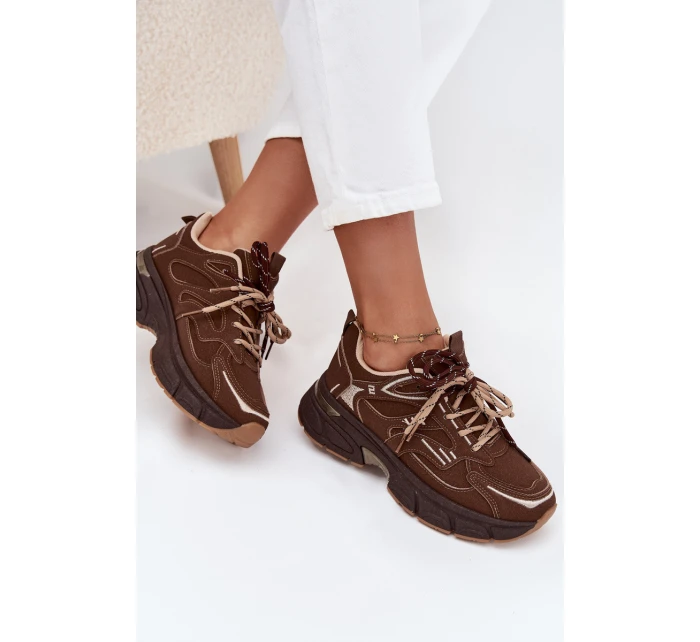 Dámské sportovní tenisky s šněrováním čokoládové model 21710174 - Boto Dámské sportovní tenisky s šněrováním čokoládové model 21710174 - Boto