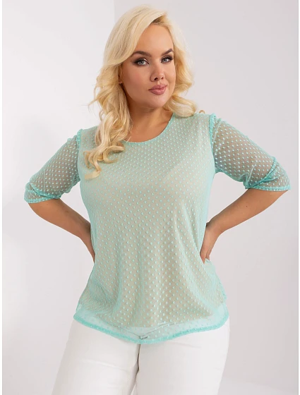 Bluzka LK BZ model 18965345 mietowy - FPrice Bluzka LK BZ model 18965345 mietowy - FPrice