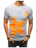 Pánské tričko s potiskem světle šedé model 21962695 - Dstreet Pánské tričko s potiskem světle šedé model 21962695 - Dstreet