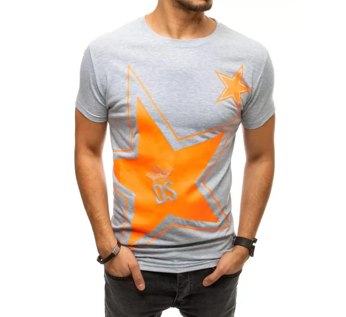 Pánské tričko s potiskem světle šedé model 21962695 - Dstreet Pánské tričko s potiskem světle šedé model 21962695 - Dstreet