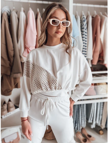 Dámská mikina oversize butterscotch ELEGRA ecru FashionStreet RY2795 Dámská mikina oversize butterscotch ELEGRA ecru FashionStreet RY2795