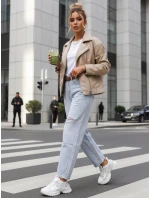 Dámské pytlovité džíny s odřením světle modré FashionStreet UY2889