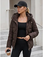 Kurtka damska zimowa pikowana z kapturem brązowe model 22350707 - FashionStreet Kurtka damska zimowa pikowana z kapturem brązowe model 22350707 - FashionStreet
