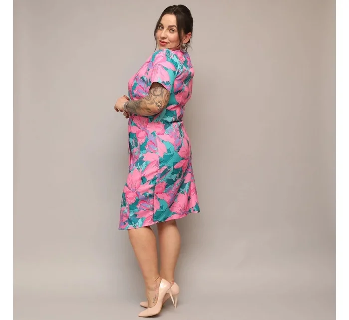 dámské  květované šaty v délce ke kolenům model 20070190 - Moon