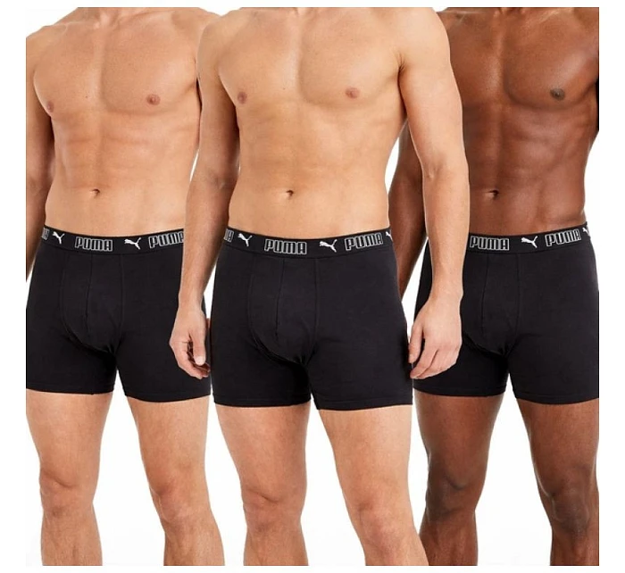 Pánské boxerky Puma Long 3-Pack černé pohodlné