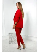 Elegantní souprava saka a kalhot červený