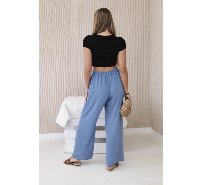 Kalhoty se širokými nohavicemi džínovina