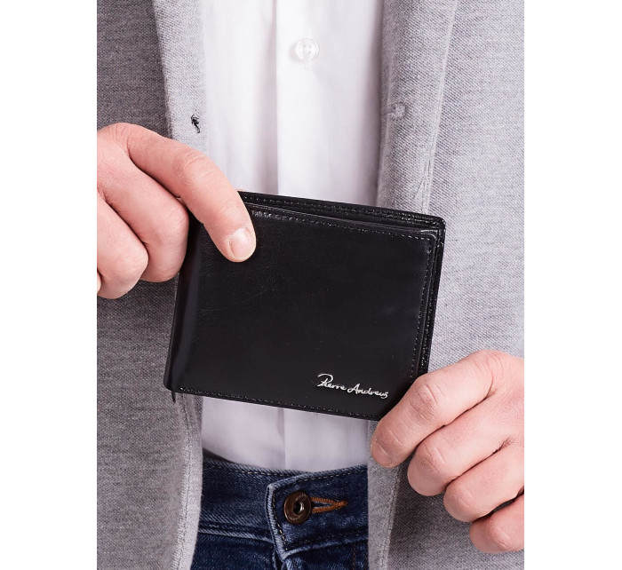 Elegantní černá horizontální peněženka pro muže