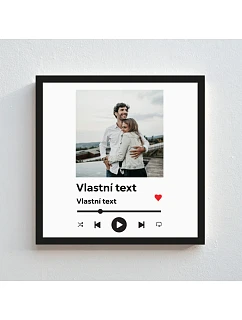 Personalizovaný magický fotoobraz v rámu - čtverec 20x20 - hudební přehrávač