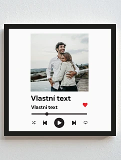 Personalizovaný magický fotoobraz v rámu - čtverec 20x20 - hudební přehrávač