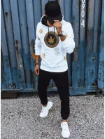 Pánská bílá mikina s potiskem FashionStreet BX5310