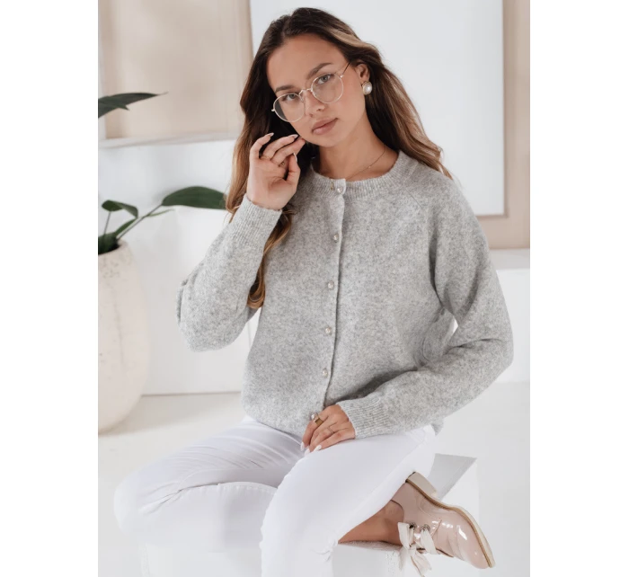 Dámský svetr na zip SELINA šedý FashionStreet MY2513