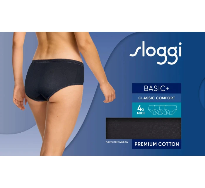 sloggi Basic+ Midi 4P - BLACK - SLOGGI BLACK - SLOGGI sloggi Basic+ Midi 4P - BLACK - SLOGGI BLACK - SLOGGI