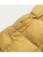 Tmavě žlutá péřová dámská vesta s kapucí model 17655340 - J.STYLE