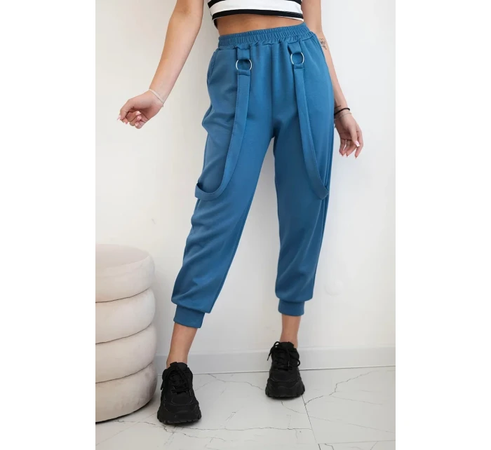 Kalhoty s ozdobnými proužky máslové látky džínovina