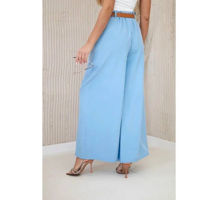 Široké kalhoty s páskem modrý