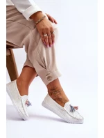 Dámské prolamované kožené mokasíny Bílé model 21618157 - EVENTO Dámské prolamované kožené mokasíny Bílé model 21618157 - EVENTO