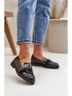 Lakované Dámské Mokasíny S Dekorací Černé model 21670156 - VINCEZA