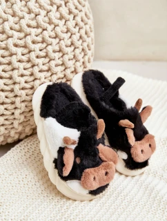 Dětské teplé pantofle s kožešinou Růžove model 21678046 - Boto