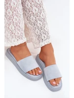 Dámské Sandály Na Platformě Z Eko Semiše Světle Modré Jorina