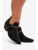 Dámské kotníkové boty s výřezy a pásky Černé model 21919559 - Boto Dámské kotníkové boty s výřezy a pásky Černé model 21919559 - Boto