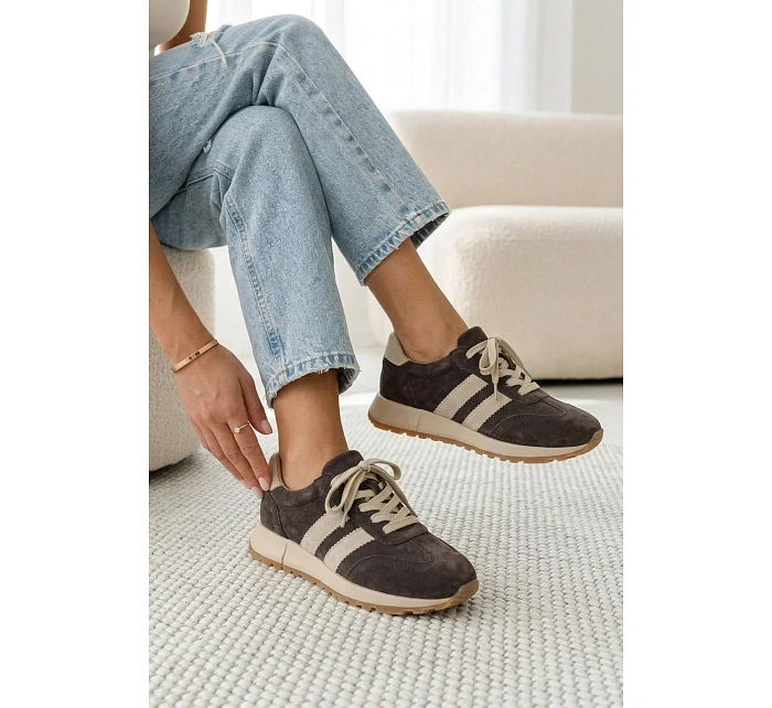 Dámské tenisky z přírodního semiše hnědé Marceline