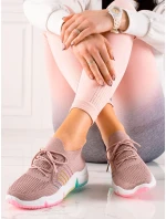 Praktické tenisky růžové dámské bez podpatku Praktické tenisky růžové dámské bez podpatku