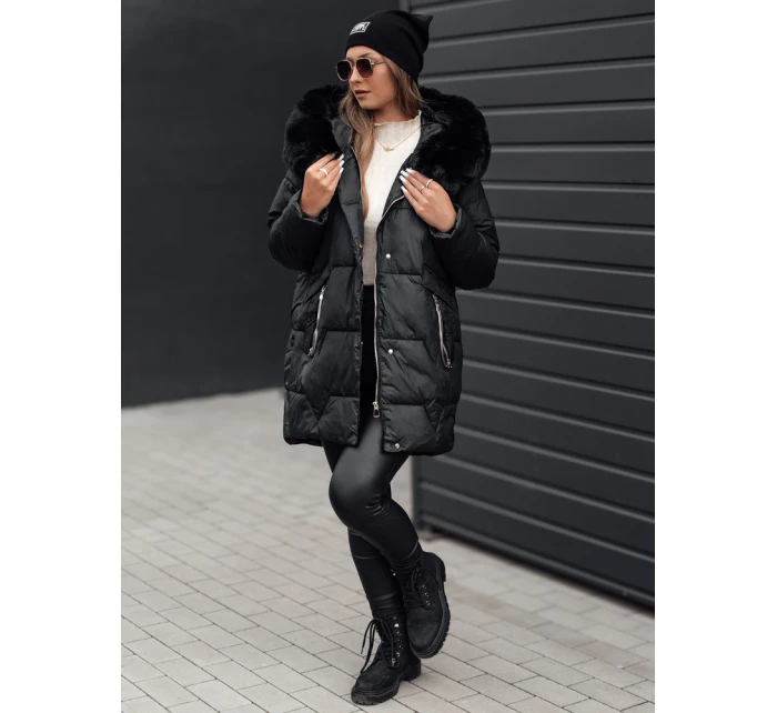 Dámská prošívaná zimní bunda FROSTYFIT s kapucí černá FashionStreet TY4675