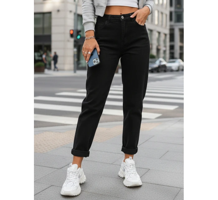 Dámské džíny mom fit s vysokým pasem černé FashionStreet UY2868