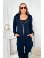 Šaty s kapucí, mikina námořnická modrá