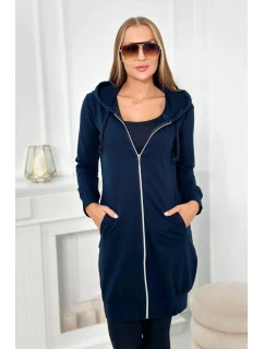 Šaty s kapucí, mikina námořnická modrá