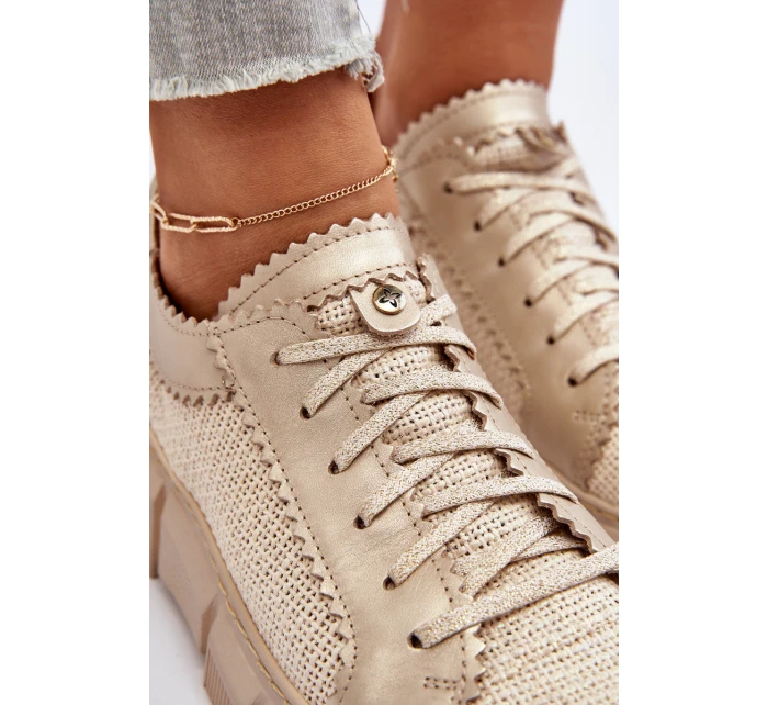 Dámská kožená obuv model 21651324 Světle béžová - Maciejka