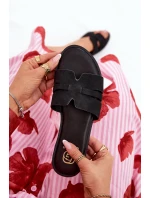 Dámské Pantofle Na Plochém Podpatku S Eko Semišové Černé model 21688641 - Boto