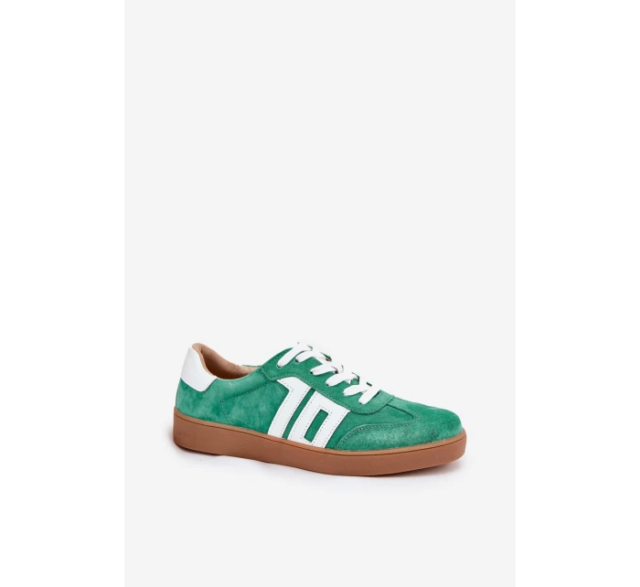 Tenisky Sportovní Obuv Semišová Zelená model 21690659 - VINCEZA Tenisky Sportovní Obuv Semišová Zelená model 21690659 - VINCEZA