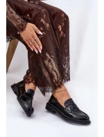 Lakované Kožené Mokasíny Dámské model 21691310 Černé - VINCEZA