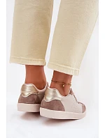 Dámské tenisky z přírodní kůže model 22101249 Béžové - S.Barski Dámské tenisky z přírodní kůže model 22101249 Béžové - S.Barski