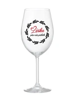 LÁSKA PÍŠE NÁŠ PŘÍBĚH - čirá sklenice na víno 350 ml