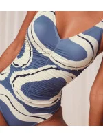 Dámské jednodílné plavky Summer Allure OP 01 modré/ecru - Triumph