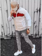 Pánská mikina na zip v barvě ecru FashionStreet BX5432