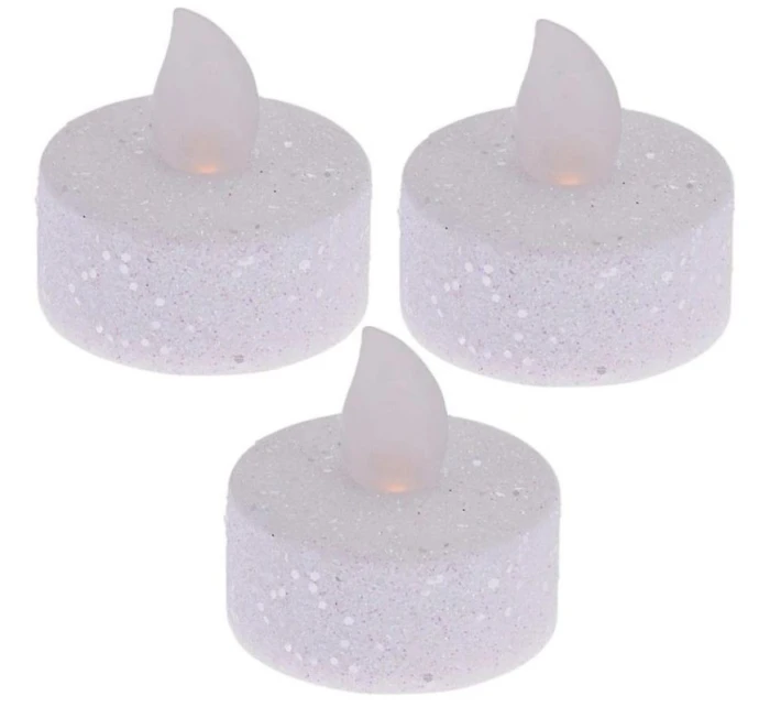 SADA 3 ČAJOVÝCH SVÍČEK S TŘPYTKAMI