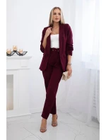 Elegantní souprava saka a kalhot Burgundsko Elegantní souprava saka a kalhot Burgundsko