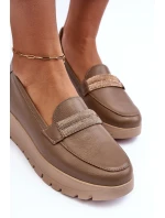 Kožené polobotky na platformě s ozdobou model 21634887 - Boto