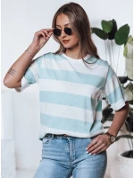 Dámské pruhované tričko tyrkysové Dstreet model 21976438 - FashionStreet