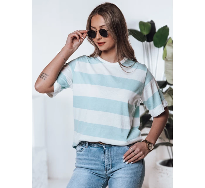 Dámské pruhované tričko tyrkysové Dstreet model 21976438 - FashionStreet