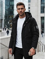 Kurtka męska zimowa z odpinanym kapturem czarna model 22544760 - FashionStreet Kurtka męska zimowa z odpinanym kapturem czarna model 22544760 - FashionStreet